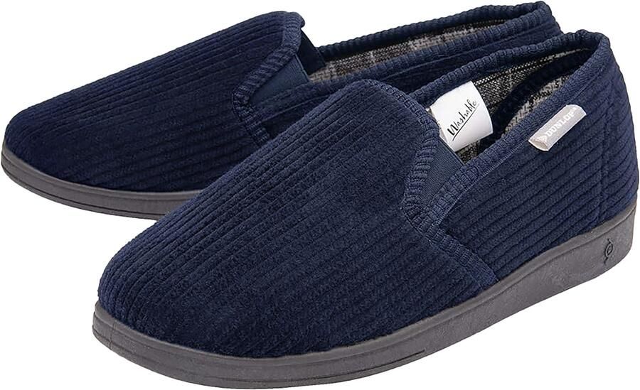 Dunlop Mannen Tartan Gevoerde Huisschoenen Met Geheugenfoam