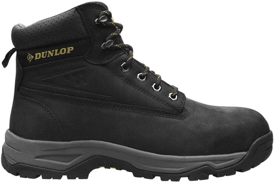 Dunlop Veiligheidslaarzen voor heren van nubuck met stalen neus (Zwart)