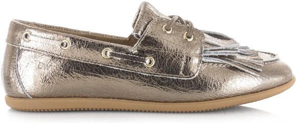 DWRS Label Latty fringes crackled stone mocassins dames