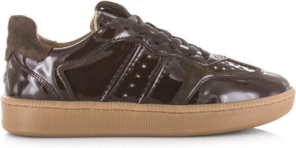 DWRS Label Mirabel verniz dark brown lage sneakers dames