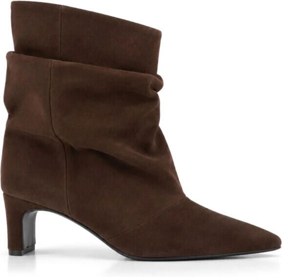 DWRS Label Perugia dark brown enkellaars met hak dames
