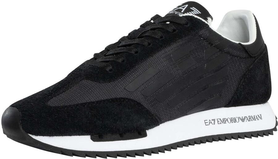 EA7 Mesh Sneakers Met Groot Logo Zwart