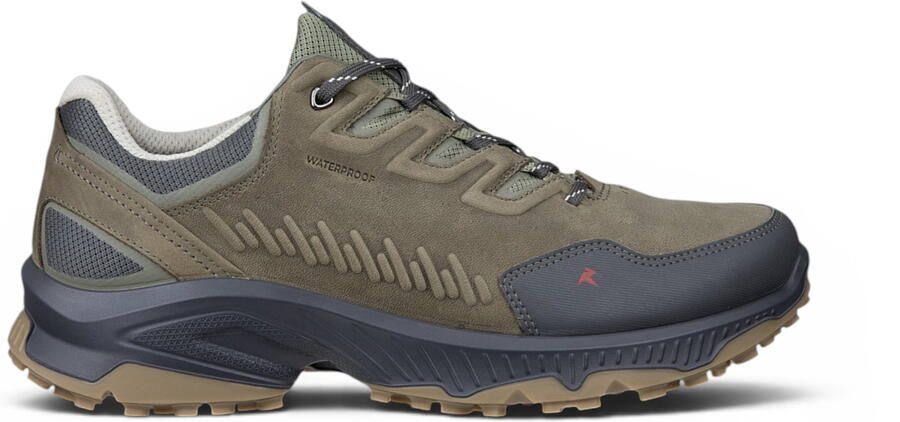 ECCO Mannen Groene Leren Waterdichte Wandeltrainer Sneaker Schoenen Receptor XP