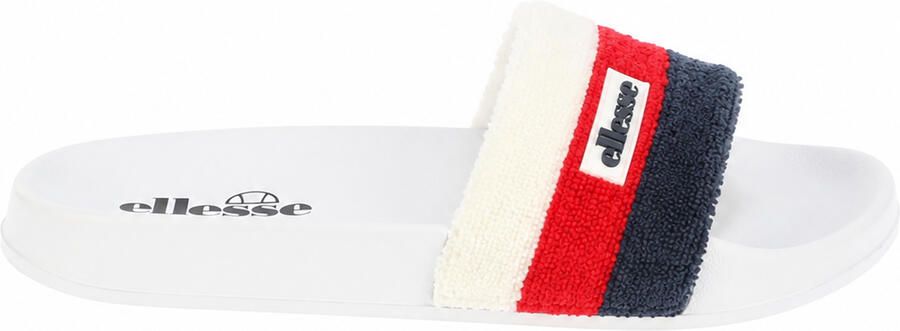 Ellesse Heren-slippers met open teen van badstof en drie strepen (Wit Rood)