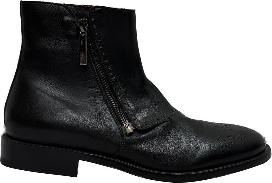 Etro Pre-owned Etro Enkellaarsjes in Zwart Leer