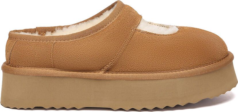 EverAU Australia EVER AU Dames pantoffels met plateauzool – Plumed