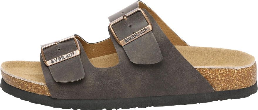 EverAU Australia EVER AU Vrouwen Mallard Leren Tweeling Gesp Sandalen Bruin Geolied Leer