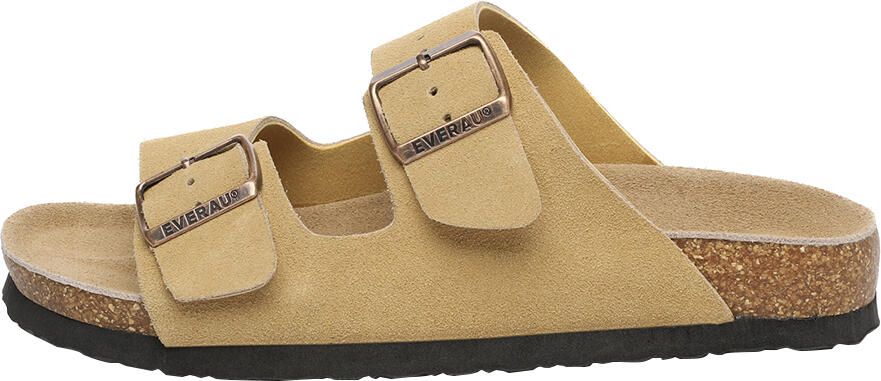 EverAU Australia EVER AU Vrouwen Mallard Leren Tweeling Gesp Sandalen Camel Suede