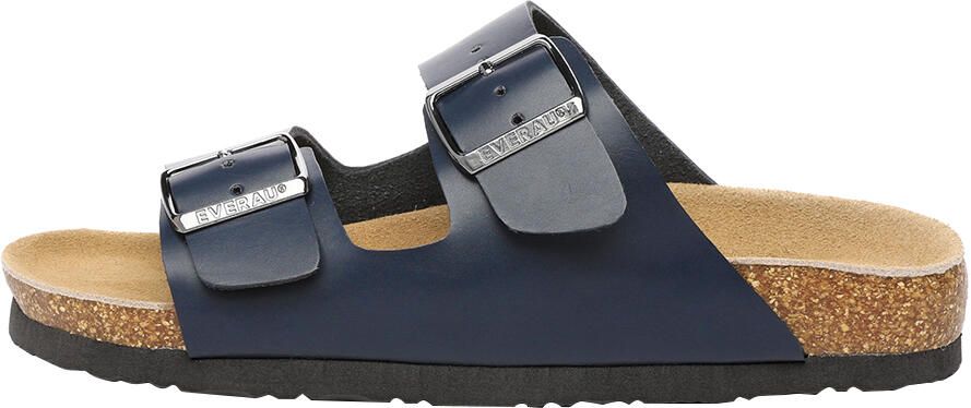 EverAU Australia EVER AU Vrouwen Mallard Leren Tweeling Gesp Sandalen Navy Leer