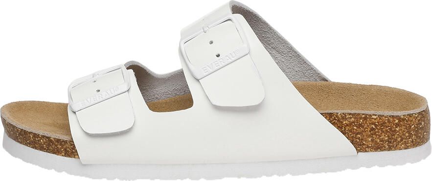 EverAU Australia EVER AU Vrouwen Mallard Leren Tweeling Gesp Sandalen Wit Leer