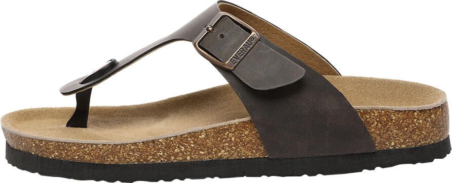 EverAU Australia EVER AU Women Flamingo Leather Toe Thong Sandalen Bruin Geolied Leer