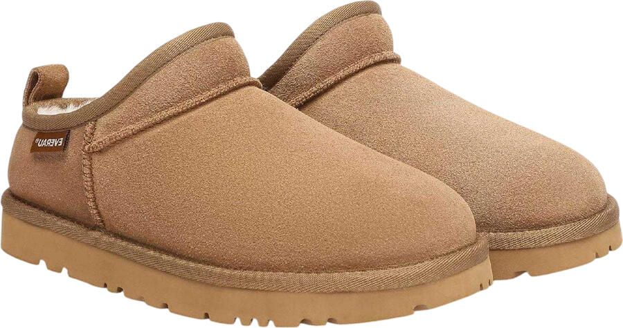 Everau Platte suède pantoffels voor dames (Kastanje)