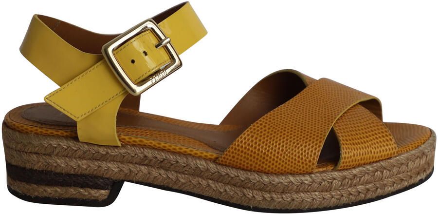 Fendi Pre-owned Fendi Cross Enkelband Sandalen in Multicolor Leren Lak