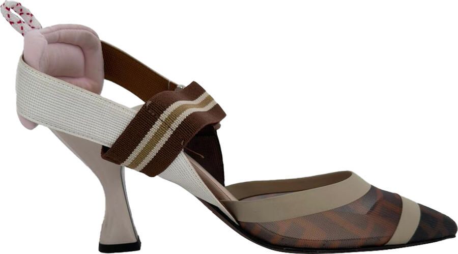 Fendi Pre-owned Fendi Mesh Colibri Pumps in Bruin Nylon