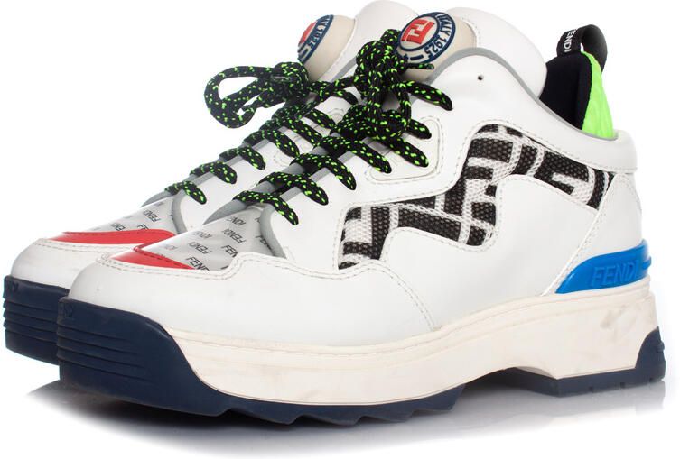 Fendi Pre-owned Fendi Witte leren T REX sneakers