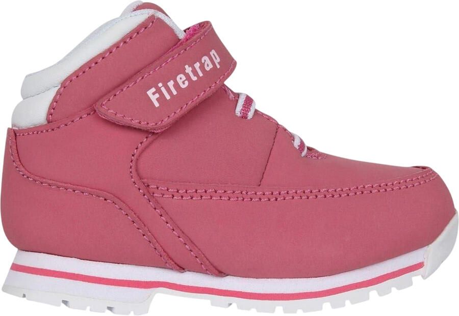 Firetrap Leren laarzen van babyneushoornleer (Roze Wit)