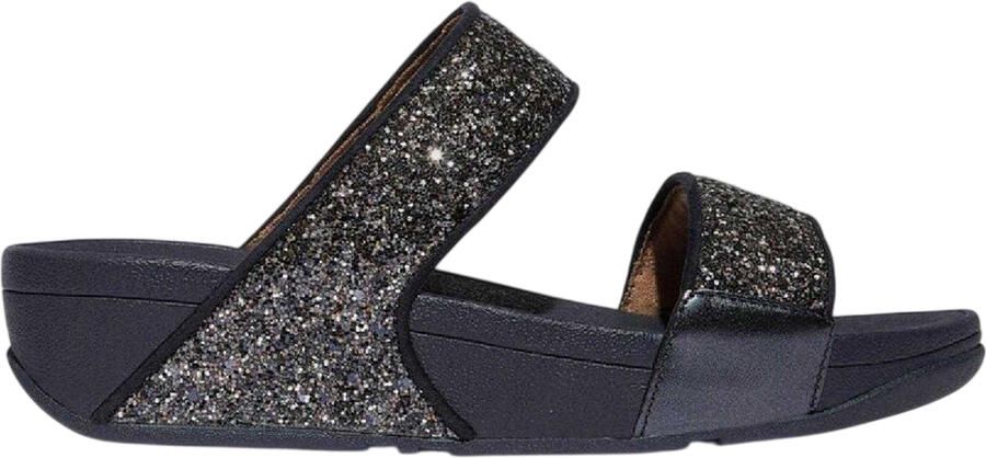 FitFlop Dames Lulu Glitter Standaard Wedge Slippers (Marineblauw)