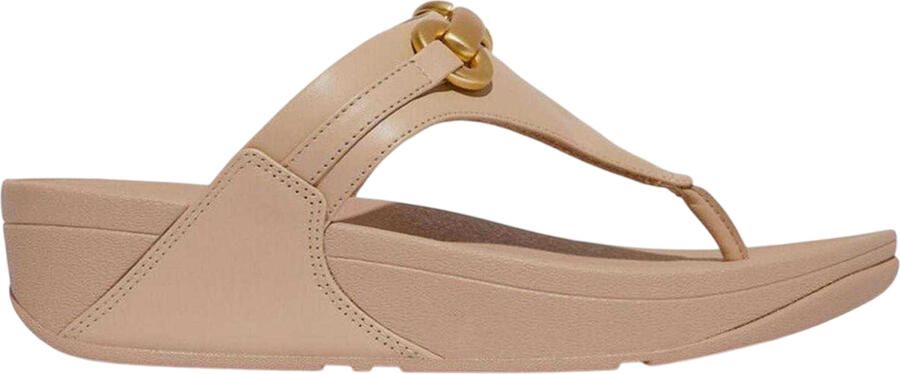 FitFlop Dames-sandalen met platte zool en dikke leren bandjes (Beige)