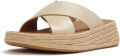 FitFlop F-mode espadrille shimmersuede cross slides - Zilver