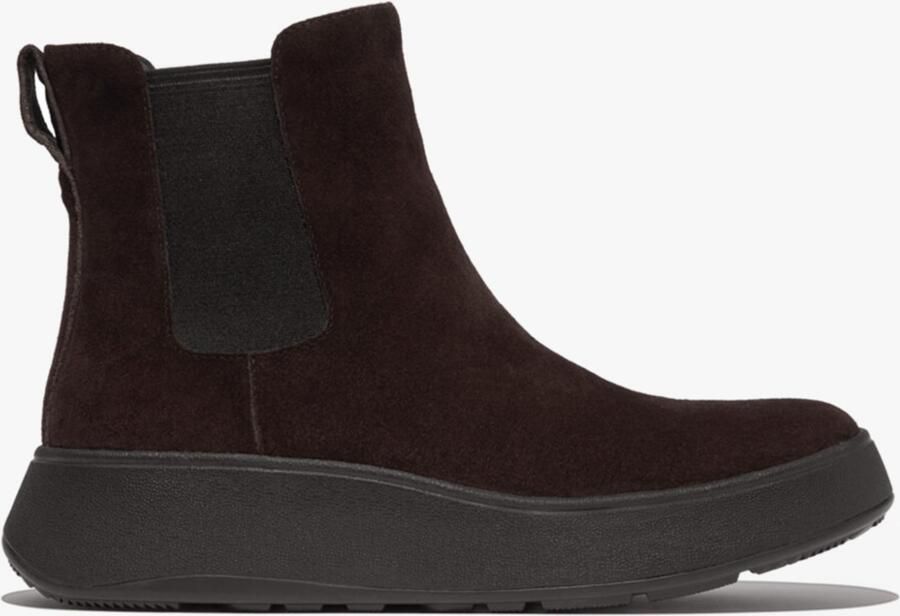 FitFlop F-MODE SUEDE FLATFORM Dames Chelsea Boots Chocoladebruin