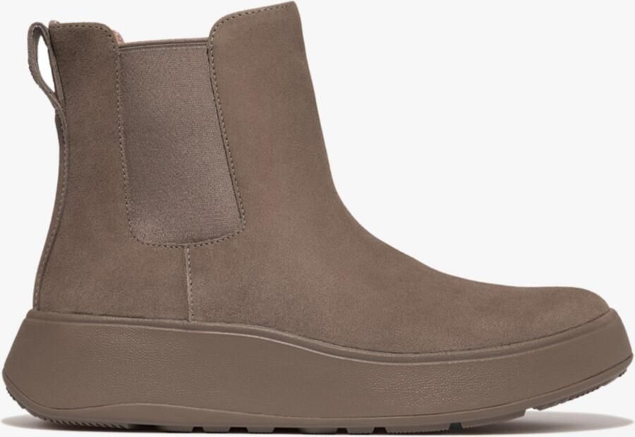FitFlop F-MODE SUEDE FLATFORM Dames Chelsea Boots Minky Grijs
