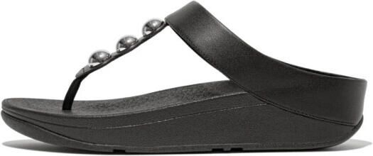 FitFlop Fino mirror-dome leather toe-post sandals