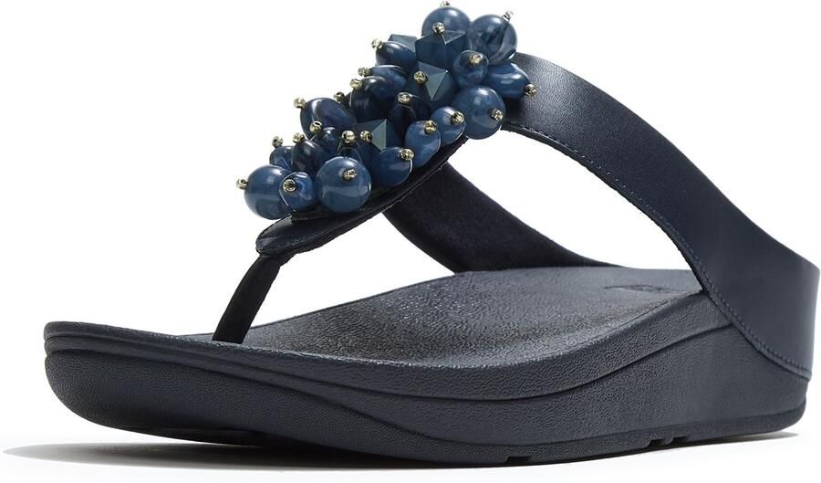 FitFlop Fino Tussenvoetsandalen voor Dames in Middernacht Marine Polyurethaan