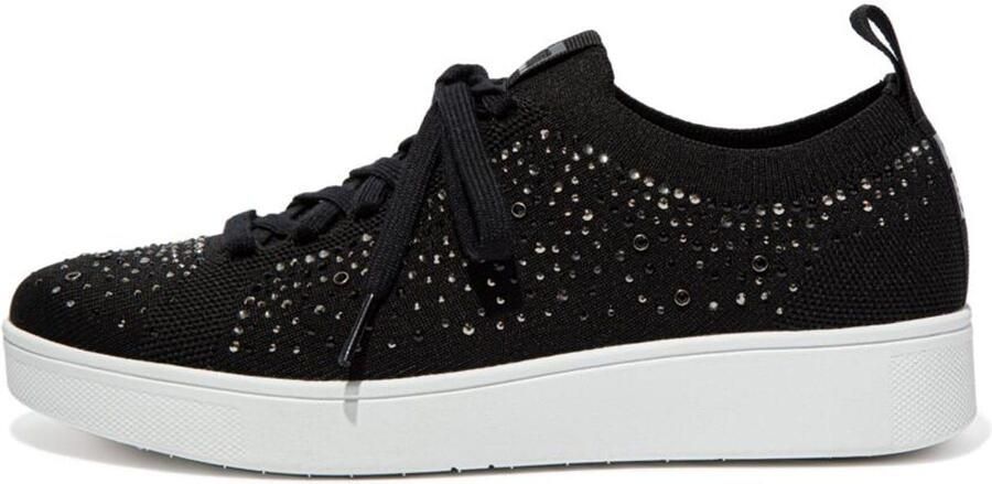 FitFlop Fit Flop Dames Rally Crystal Gehaakte Sneakers (Zwart)