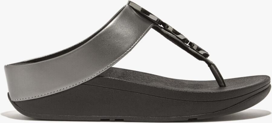 FitFlop Halo Bead-circle Metallic Dames Teenpost Pewter Zwart