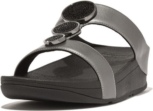 FitFlop Halo bead-circle metallic h-bar slides