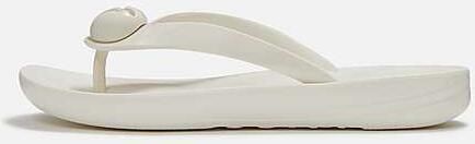 FitFlop Iqushion Glanzende Knop Dames Crème Flip-Flops