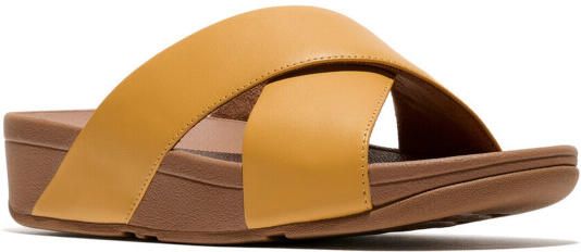 FitFlop Lulu cross slide sandals leather