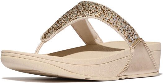 FitFlop Lulu crystal-mix metallic toe-post sandals