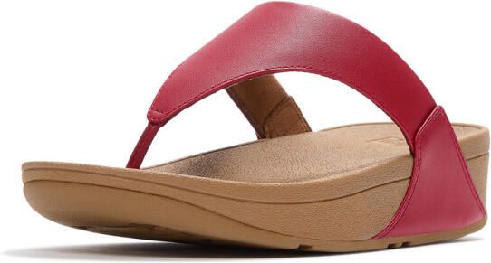 FitFlop lulu leather teenslippers – bunt berry leren comfort slippers