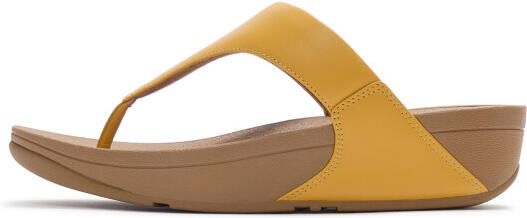 FitFlop Lulu lederen teenslipper microwobbleboard-zool technologie