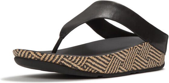 FitFlop Lulu lux graphic-weave leather cross slides