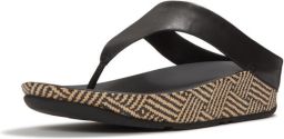 FitFlop Lulu lux graphic-weave leather cross slides