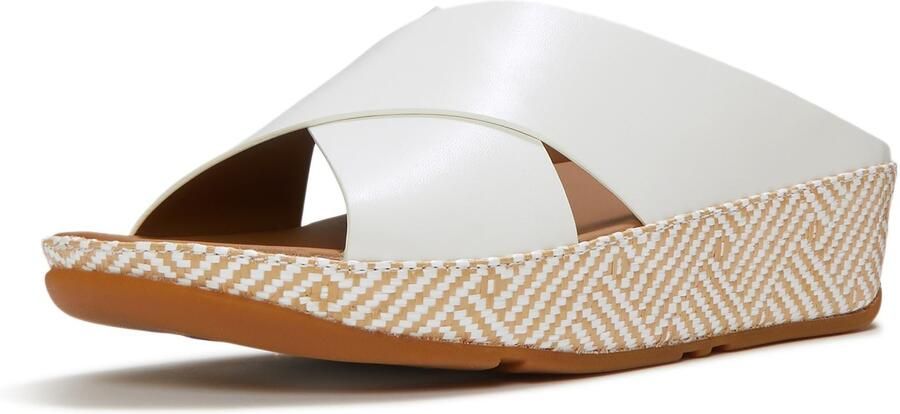 FitFlop Lulu Lux Graphic-Weave Leer Dames Urban Wit Sandalen