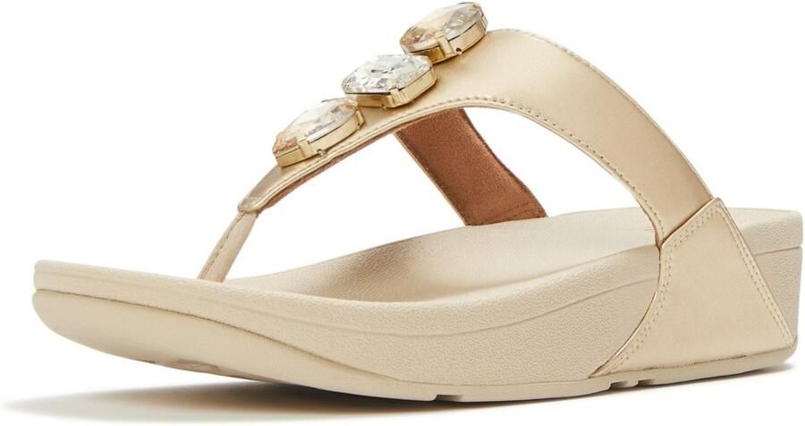 FitFlop Lulu Ultra-Jewel Teenpost Polyurethaan Dames Sandalen Platino
