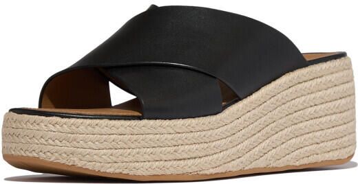 FitFlop Platfforms espadrille leather wedge cross slides