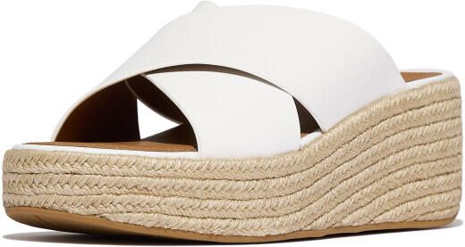 FitFlop Platfforms espadrille leather wedge cross slides