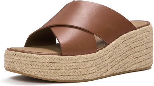 FitFlop Platfforms espadrille leather wedge cross slides