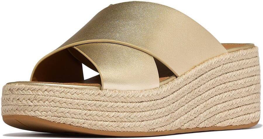 FitFlop Platform Leer Dames Platino Sandalen