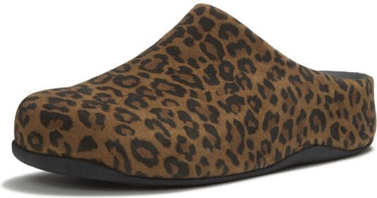 FitFlop Shuv suede leopard mules