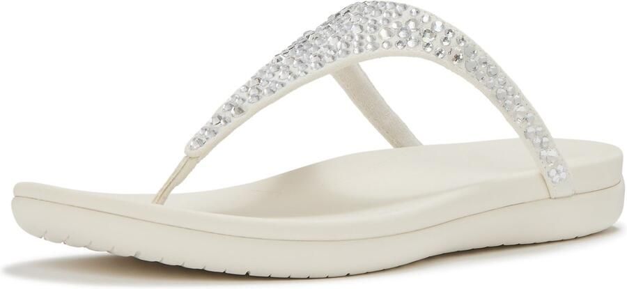 FitFlop Solay Gemengde-Kristal Textiel Dames Crème Sandalen