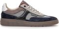 Floris van Bommel Donkerblauwe geprinte sneaker suede - Donkerblauw