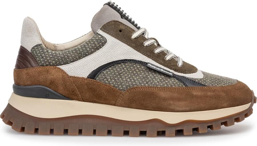 Floris van Bommel Sneaker effen textiel bruin