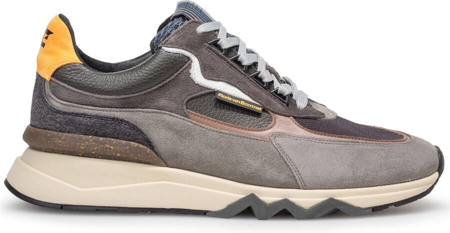 Floris van Bommel sneaker suede grijs effen
