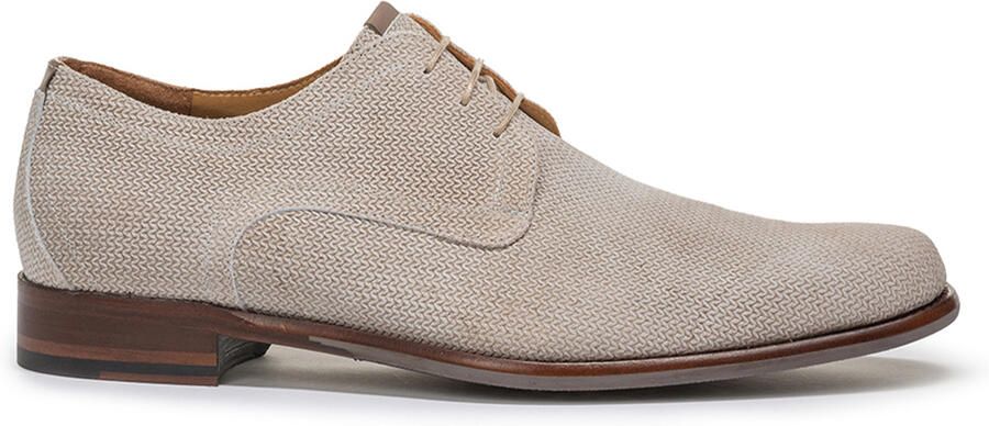 Floris van Bommel Suede veterschoenen leer geprint