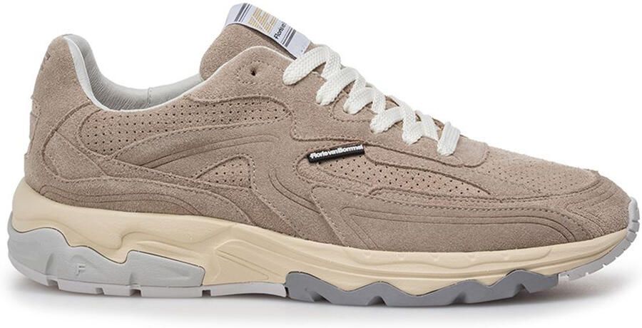 Floris van Bommel Van Bommel sneaker beige suede effen stijlvolle zomersneaker